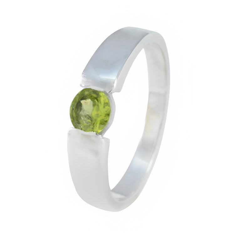 Peridot Solitaire Indian 925 Silver Green Gemstone Slim Abstract Ring Jewellery Второстепенное изображение товара