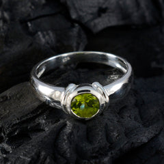 Peridot Solitaire French 925 Sterling Silver Green Gemstone Featherlight Trendy Ring Jewellery