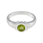 Peridot Solitaire French 925 Sterling Silver Green Gemstone Featherlight Trendy Ring Jewellery
