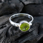 Peridot Solitaire German 925 Silver Green Gems Slim Modern Ring Jewellery