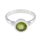 Peridot Solitaire German 925 Silver Green Gems Slim Modern Ring Jewellery