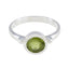 Peridot Solitaire German 925 Silver Green Gems Slim Modern Ring Jewellery