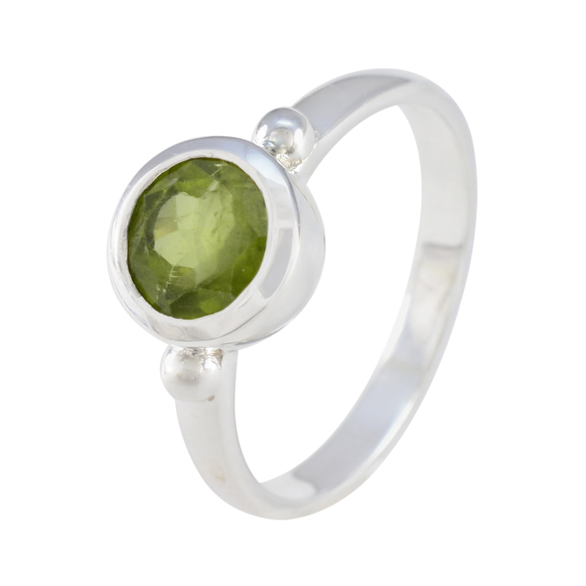 Peridot Solitaire German 925 Silver Green Gems Slim Modern Ring Jewellery