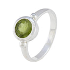 Peridot Solitaire German 925 Silver Green Gems Slim Modern Ring Jewellery
