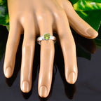 Peridot Solitaire German Silver Green Gems Tiny Fairytale Ring Jewelry