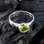 Peridot Solitaire German Silver Green Gems Tiny Fairytale Ring Jewelry