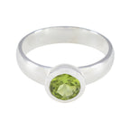 Peridot Solitaire German Silver Green Gems Tiny Fairytale Ring Jewelry