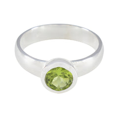 Peridot Solitaire German Silver Green Gems Tiny Fairytale Ring Jewelry