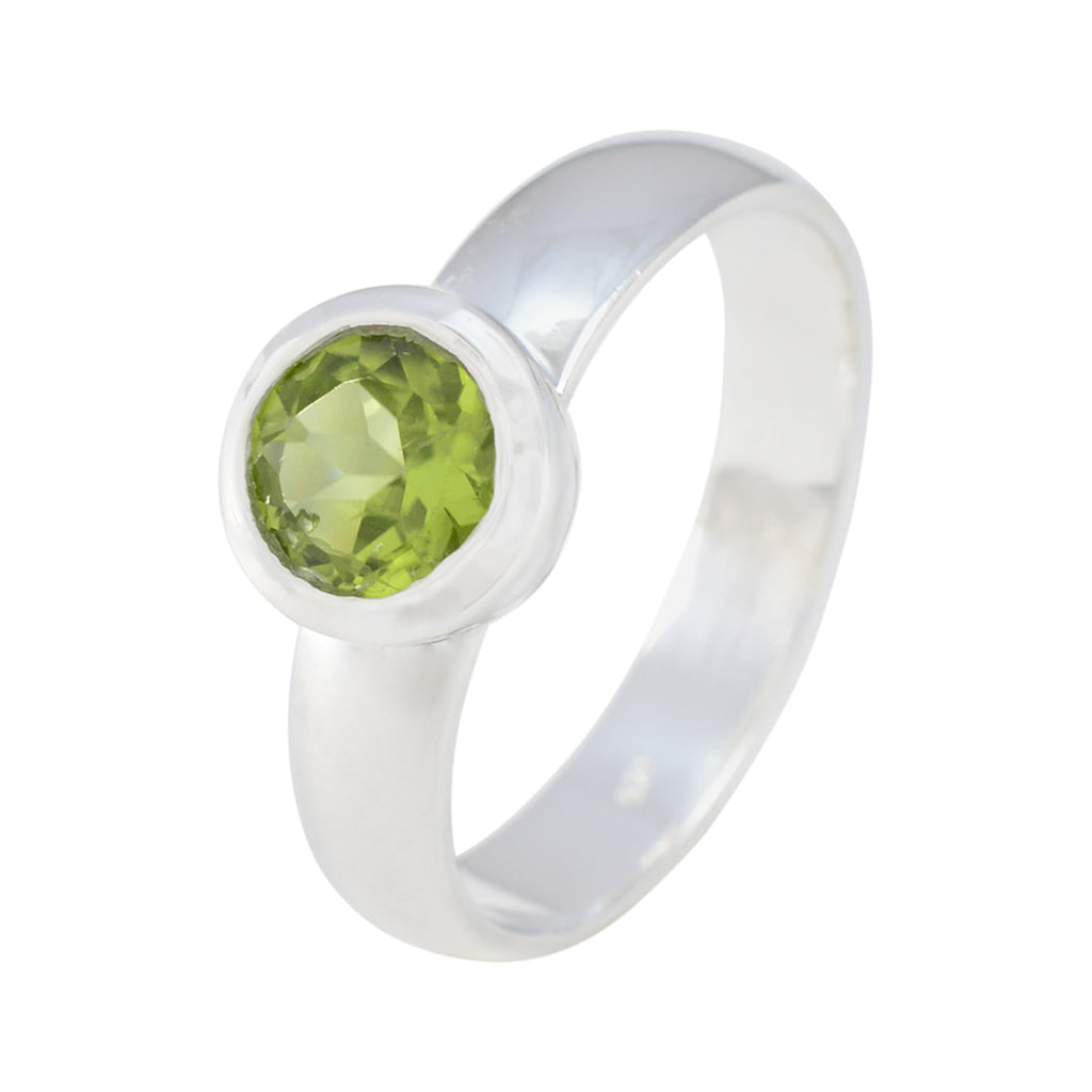 Peridot Solitaire German Silver Green Gems Tiny Fairytale Ring Jewelry
