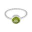 Peridot Solitaire Korean 925 Silver Green Gems Delicate Twist Ring Jewelry