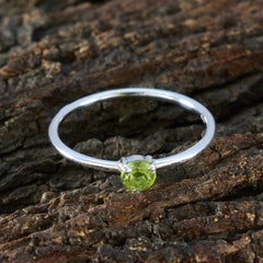 Peridot Solitaire Japanese Silver Green Gemstone Minimalist Modern Ring Jewellery