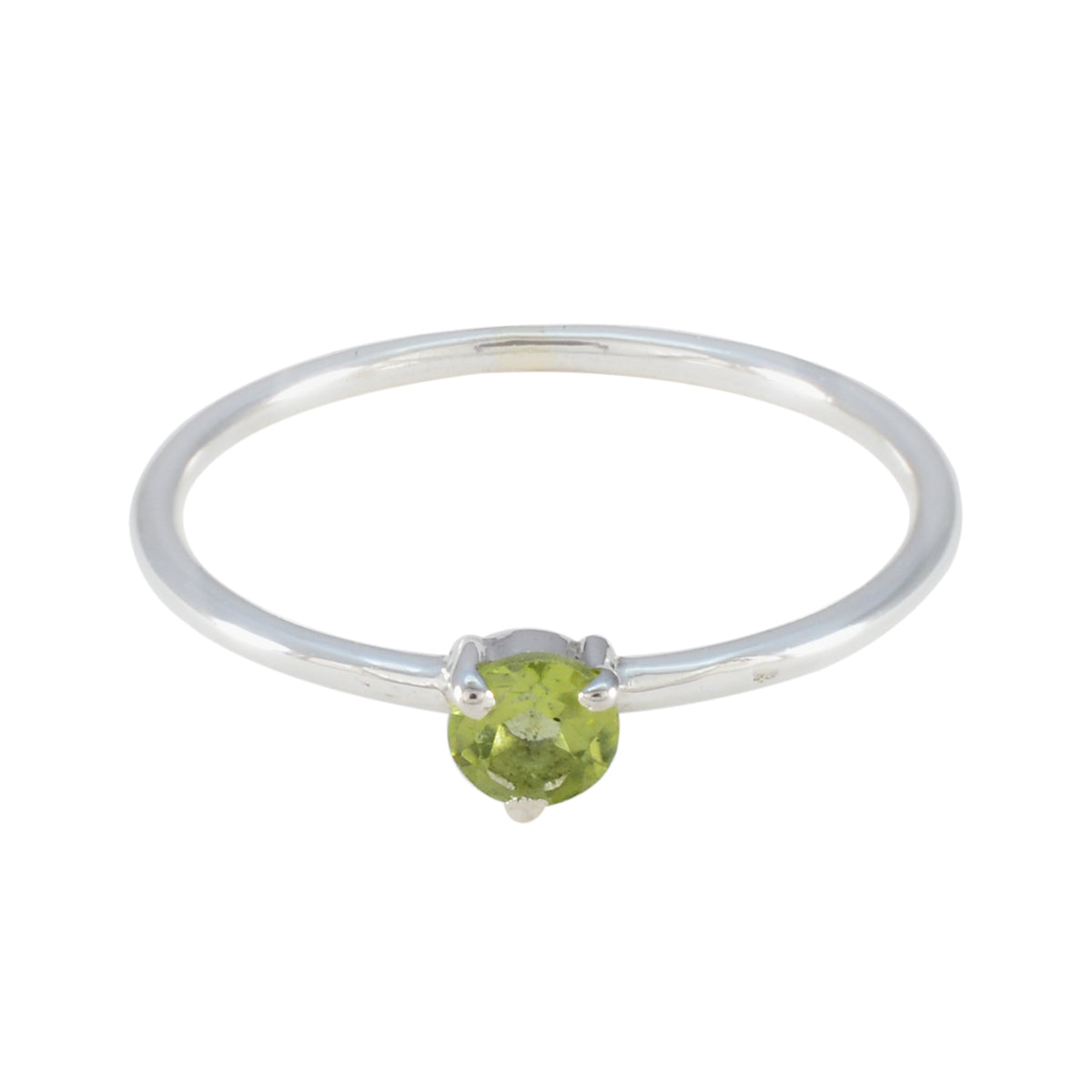 Peridot Solitaire Japanese Silver Green Gemstone Minimalist Modern Ring Jewellery