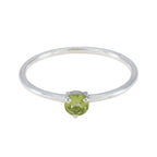 Peridot Solitaire Japanese Silver Green Gemstone Minimalist Modern Ring Jewellery