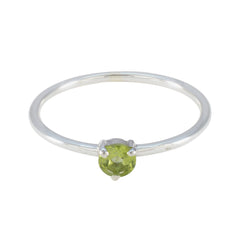 Peridot Solitaire Japanese Silver Green Gemstone Minimalist Modern Ring Jewellery