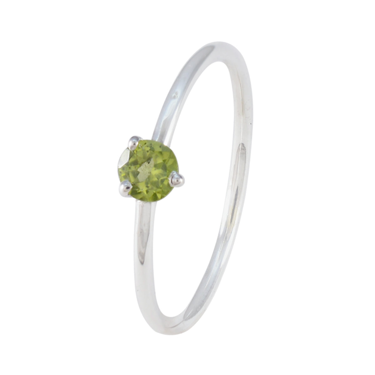 Peridot Solitaire Japanese Silver Green Gemstone Minimalist Modern Ring Jewellery