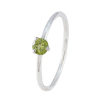 Peridot Solitaire Japanese Silver Green Gemstone Minimalist Modern Ring Jewellery