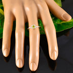 Peridot Solitaire Japanese 925 Sterling Silver Green Gems Delicate Abstract Ring Jewellery