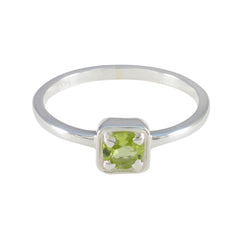 Peridot Solitaire Japanese 925 Sterling Silver Green Gems Delicate Abstract Ring Jewellery
