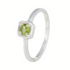 Peridot Solitaire Japanese 925 Sterling Silver Green Gems Delicate Abstract Ring Jewellery