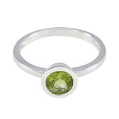 Peridot Solitaire Korean Silver Green Gemstone Dainty Trendy Ring Jewellery