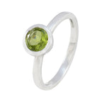 Peridot Solitaire Korean Silver Green Gemstone Dainty Trendy Ring Jewellery