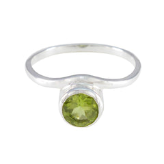 Peridot Solitaire Japanese 925 Sterling Silver Green Gemstone Delicate Contemporary Ring Jewelry
