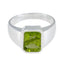 Peridot Solitaire Egyptian 92.5 Silver Green Gems Eye catching Trendy Ring Jewellery