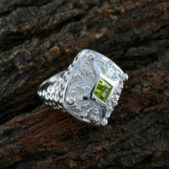Peridot Solitaire Egyptian Silver Green Gemstones Chunky Signet Ring Jewellery