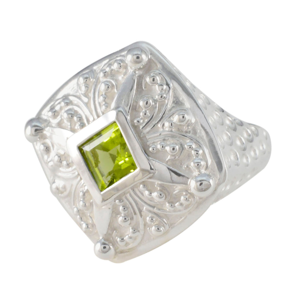Peridot Solitaire Egyptian Silver Green Gemstones Chunky Signet Ring Jewellery