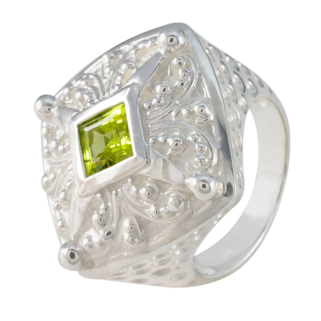 Peridot Solitaire Egyptian Silver Green Gemstones Chunky Signet Ring Jewellery