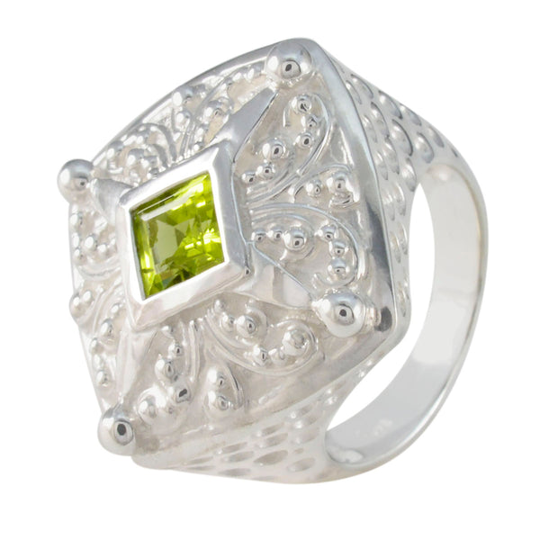 Peridot Solitaire Egyptian Silver Green Gemstones Chunky Signet Ring Jewellery