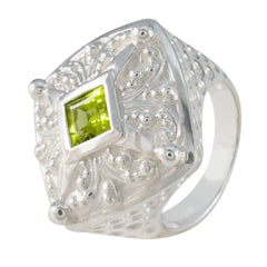 Peridot Solitaire Egyptian Silver Green Gemstones Chunky Signet Ring Jewellery