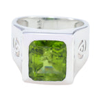 Peridot Solitaire African 925 Silver Green Gemstones Essential  Armor Ring Jewelry