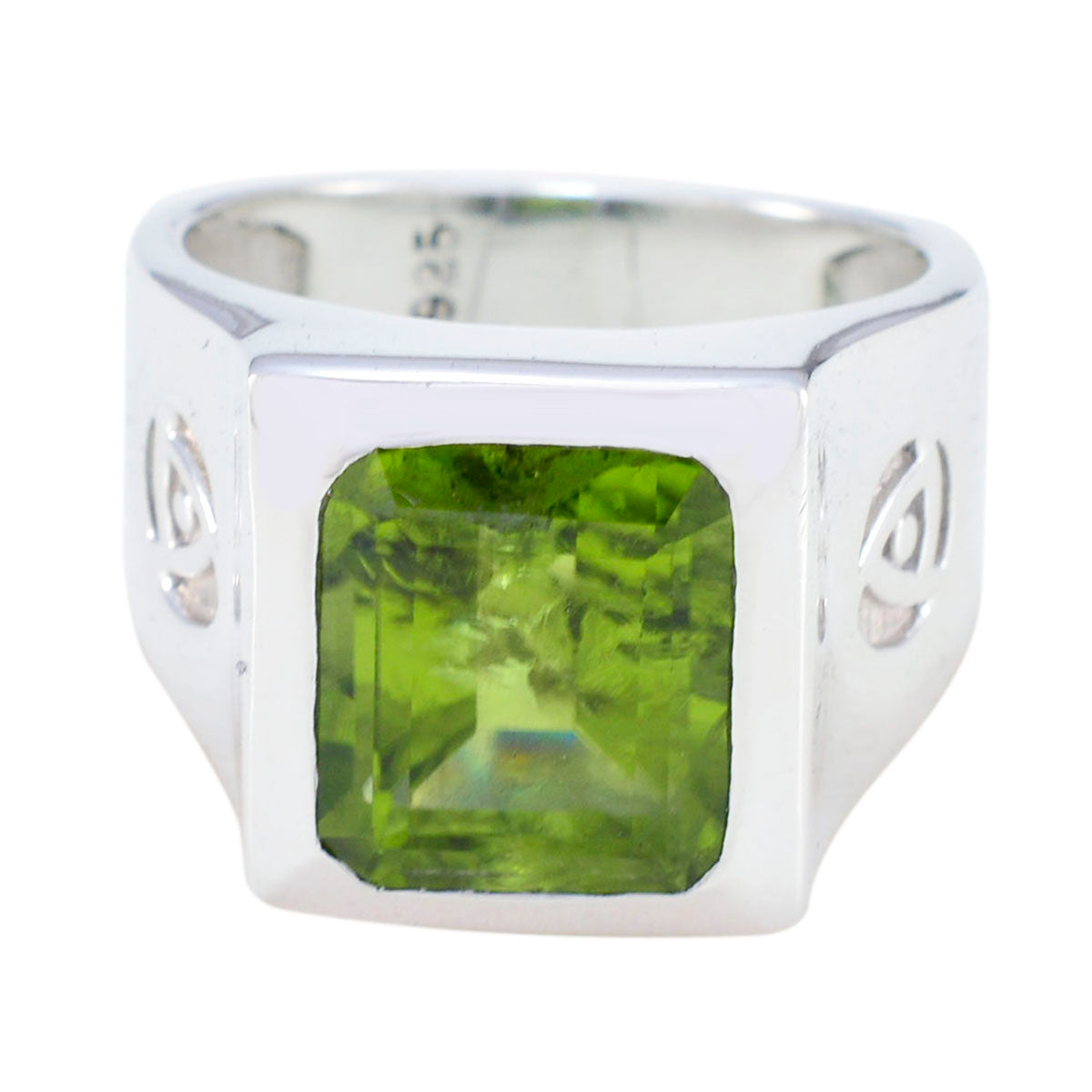 Peridot Solitaire African 925 Silver Green Gemstones Essential  Armor Ring Jewelry