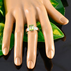 Peridot Solitaire Indian 92.5 Silver Green Gemstones Slim Sophisticated Ring Jewelry
