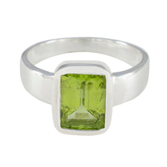 Peridot Solitaire Indian 92.5 Silver Green Gemstones Slim Sophisticated Ring Jewelry