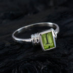Peridot Solitaire Japanese Sterling Silver Green Gems Whisper thin Glamorous Ring Jewellery
