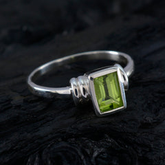 Peridot Solitaire Japanese Sterling Silver Green Gems Whisper thin Glamorous Ring Jewellery