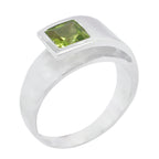 Peridot Solitaire Russian 925 Sterling Silver Green Gemstone Minimal Romantic Ring Jewelry