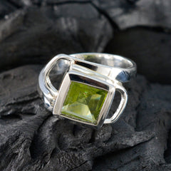 Peridot Solitaire Indian 925 Silver Green Gemstones Minimal Boho Ring Jewelry