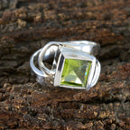 Peridot Solitaire Indian 925 Silver Green Gemstones Minimal Boho Ring Jewelry