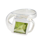 Peridot Solitaire Indian 925 Silver Green Gemstones Minimal Boho Ring Jewelry