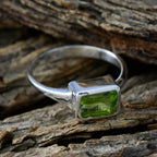 Peridot Solitaire German Sterling Silver Green Gems Featherlight Fairytale Ring Jewellery
