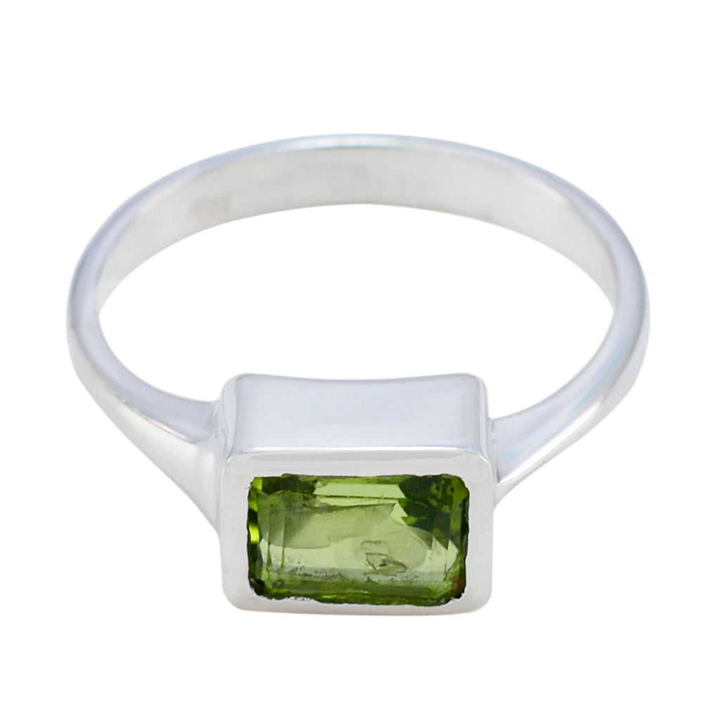 Peridot Solitaire German Sterling Silver Green Gems Featherlight Fairytale Ring Jewellery