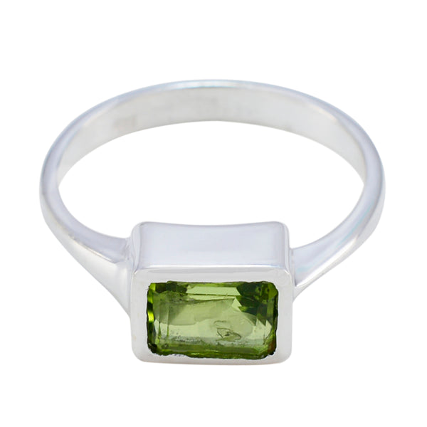 Peridot Solitaire German Sterling Silver Green Gems Featherlight Fairytale Ring Jewellery