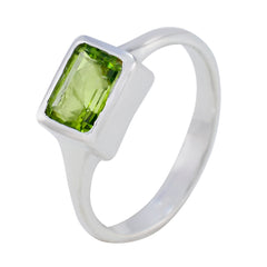 Peridot Solitaire German Sterling Silver Green Gems Featherlight Fairytale Ring Jewellery