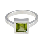 Peridot Solitaire German 925 Silver Green Gems Featherlight Luxurious Ring Jewellery