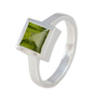 Peridot Solitaire German 925 Silver Green Gems Featherlight Luxurious Ring Jewellery