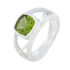Peridot Solitaire Indian 92.5 Silver Green Gems Tiny Feminine Ring Jewellery