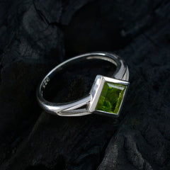 Peridot Solitaire American 925 Sterling Silver Green Gems Dainty Artisan Ring Jewellery